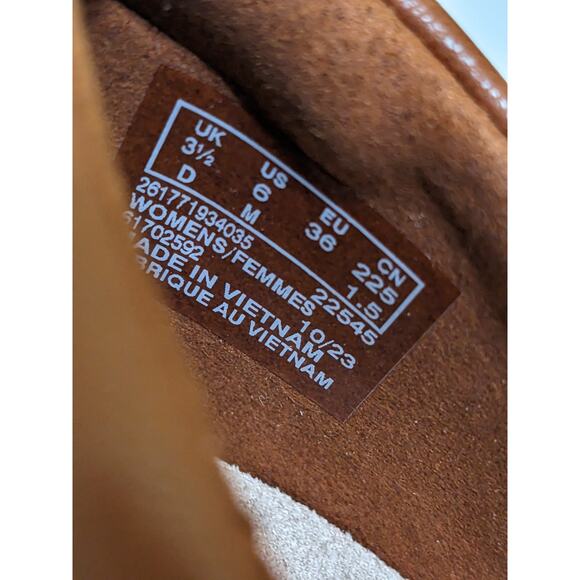 Clarks Collection Leather Loafer Juliet Aster Brown Gold Size 6 New Shoes - Picture 8 of 8